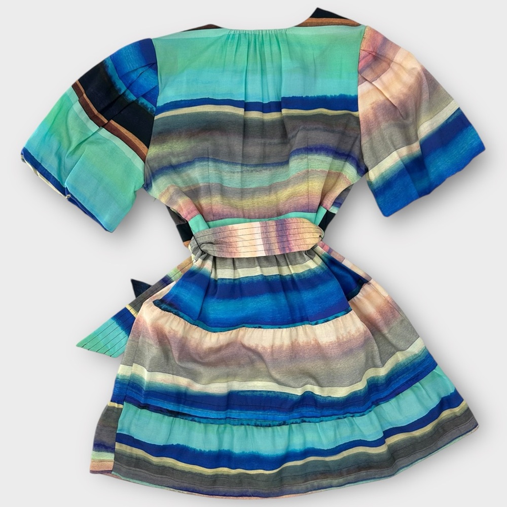 MARIE OLIVER Dress NWT SIZE 8 Callie Silk Blend Belted Mini in‎ Santa Fe Stripe - Picture 8 of 13